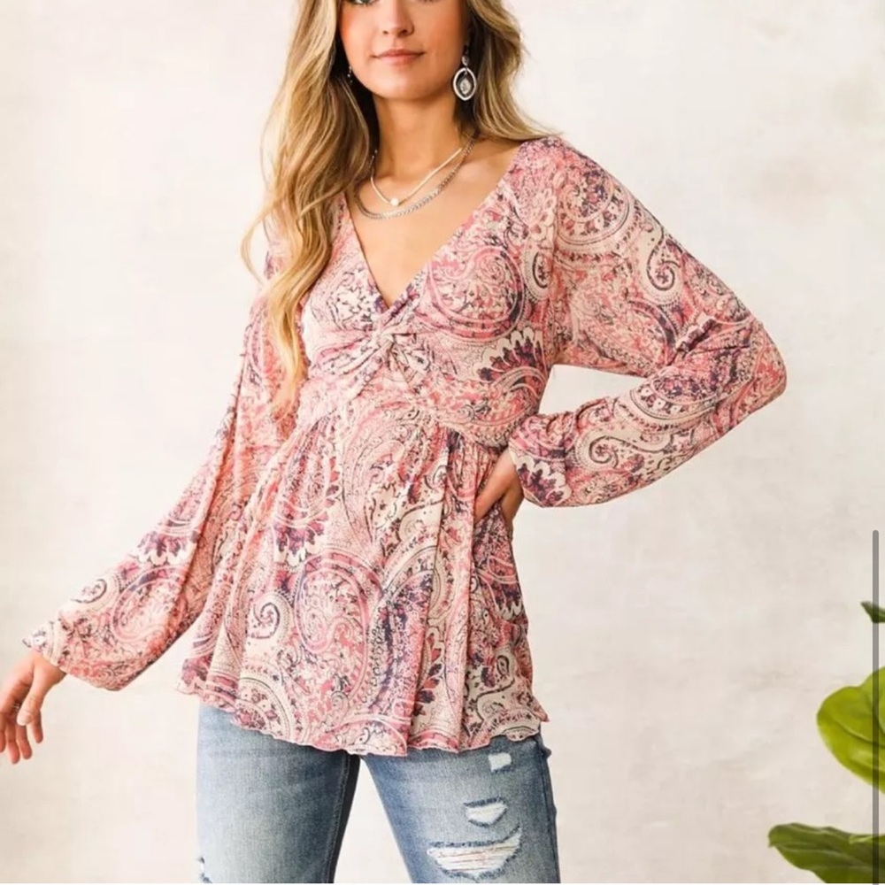 Paisley Mesh Top